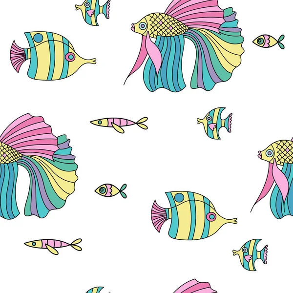 물고기 자리입니다. 원활한 패턴. — 스톡 벡터