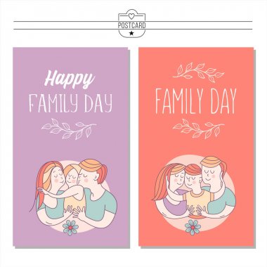 mutlu bir aile. vektör çizim.