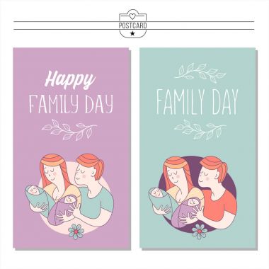 Mutlu bir aile. Aile günü. Vektör çizim.