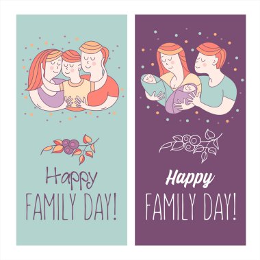 Mutlu bir aile. Aile günü. Vektör çizim.