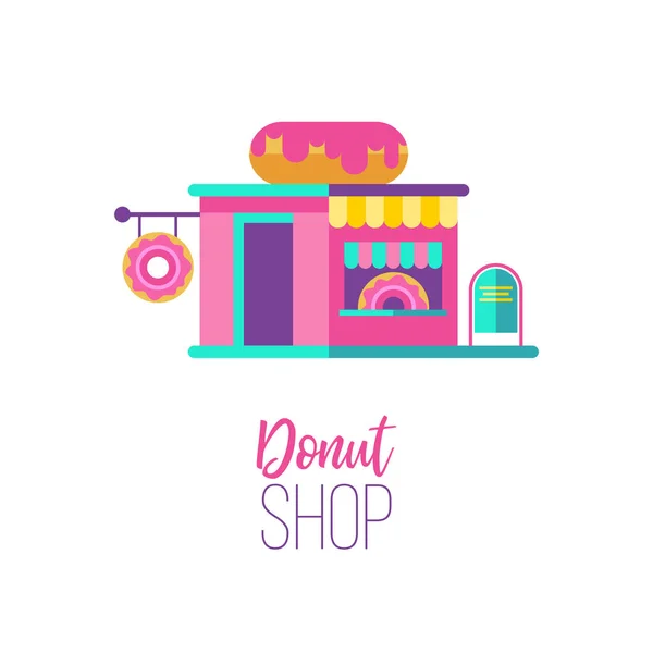 The donut shop. Vector illustration. — Stock Vector
