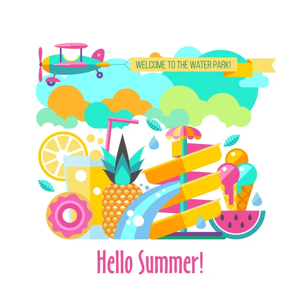 Bonjour l'été. illustration vectorielle. — Image vectorielle