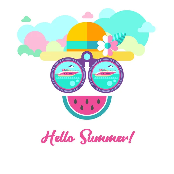 Hallo zomer. vectorillustratie. — Stockvector