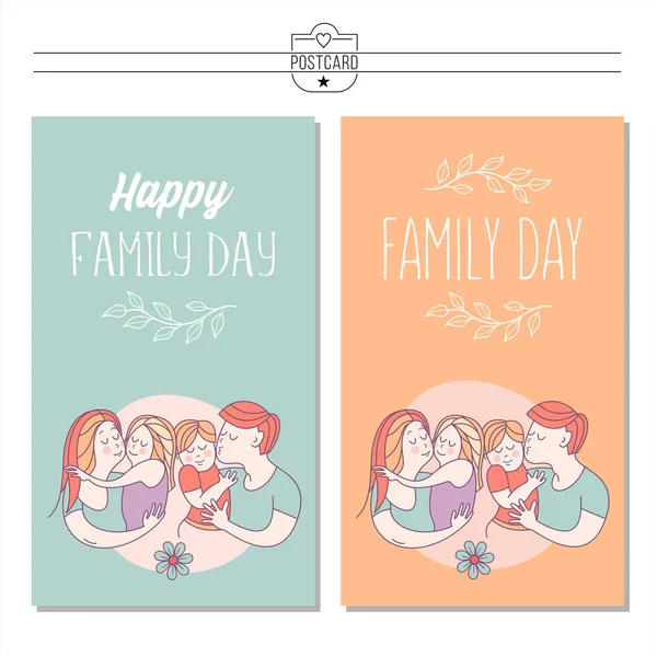Familia feliz. Ilustración vectorial . — Vector de stock