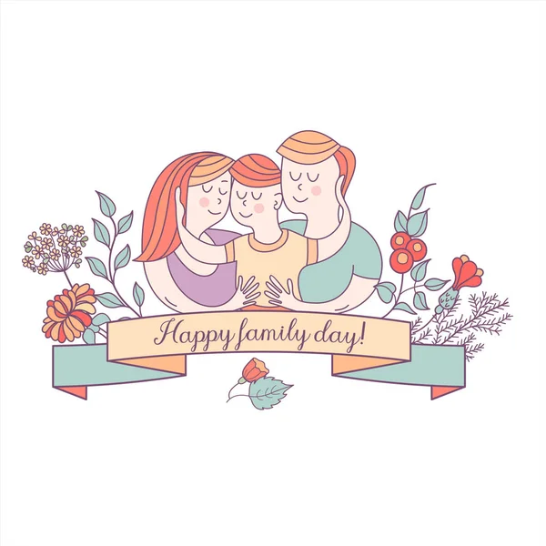 Familia feliz. Día de la familia. Ilustración vectorial . — Vector de stock