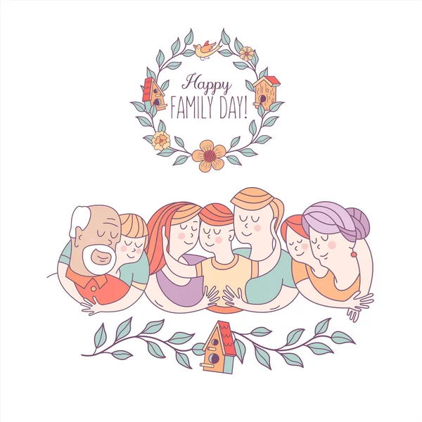 Lycklig familj. Familjedag. Vektorillustration. — Stock vektor