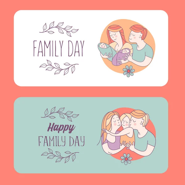 Familia feliz. Día de la familia. Ilustración vectorial . — Vector de stock