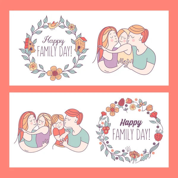 Familia feliz. Día de la familia. Ilustración vectorial . — Vector de stock