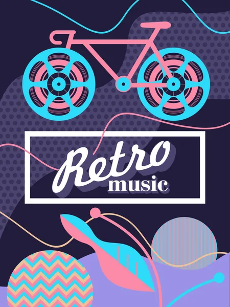 Retro disco.  Vector illustration, poster. — Stock Vector