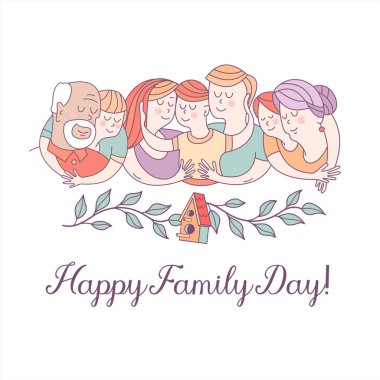 Mutlu aile günü. Vektör çizim.