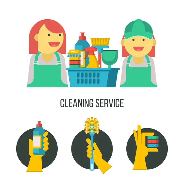 Cleaning service. Vector emblem, illustration. — Stock Vector