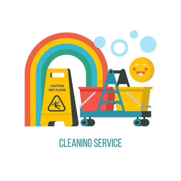 Cleaning service. Vector emblem, illustration. — Stock Vector