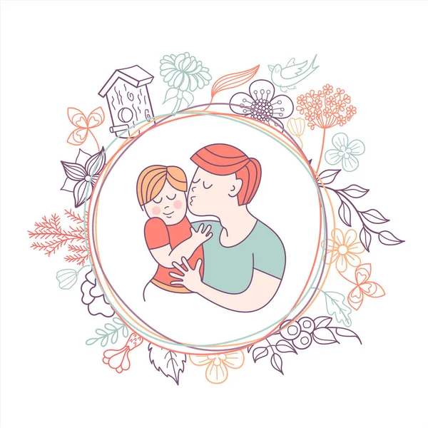 O melhor pai. Dia dos pais. Ilustração vetorial . — Vetor de Stock