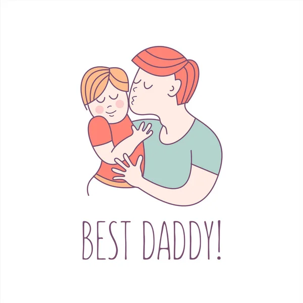 Il miglior papà. Festa dei padri. Illustrazione vettoriale . — Vettoriale Stock