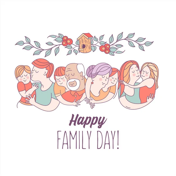 Bonne journée en famille. Illustration vectorielle . — Image vectorielle