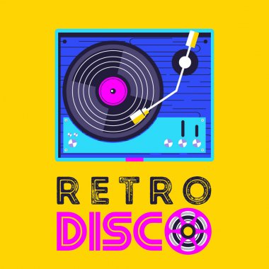 Retro müzik. Vektör çizim.