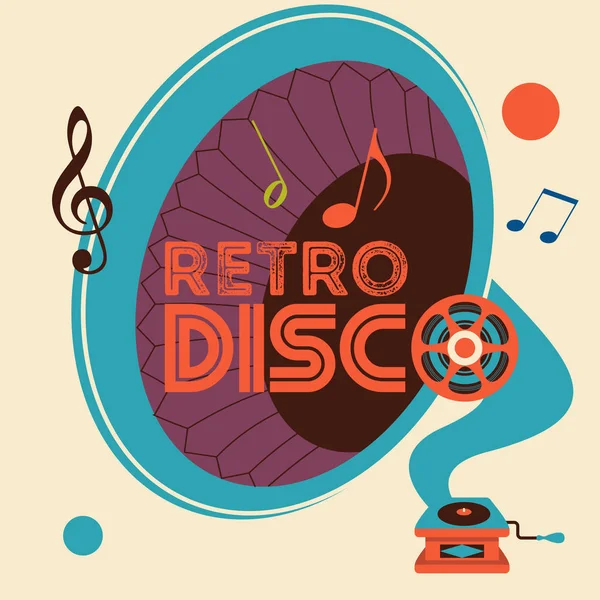 Retro muziek. Vectorillustratie. — Gratis stockfoto