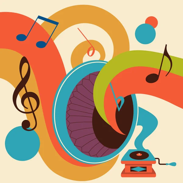 Retro music. Vector illustration. — Stock Vector