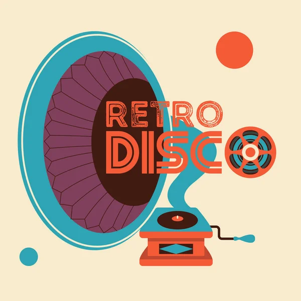 Retro muziek. Vectorillustratie. — Stockvector