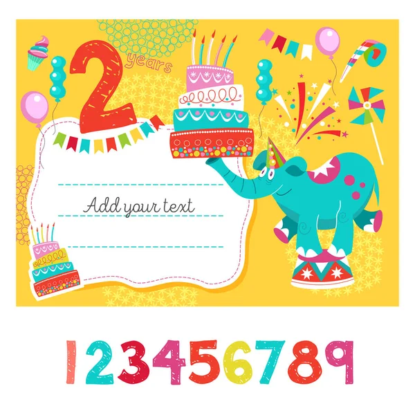 Tema De Cumpleaños Para 2 Años De Edad Ilustración Vectorial. Ilustraciones  svg, vectoriales, clip art vectorizado libre de derechos. Image 89617903