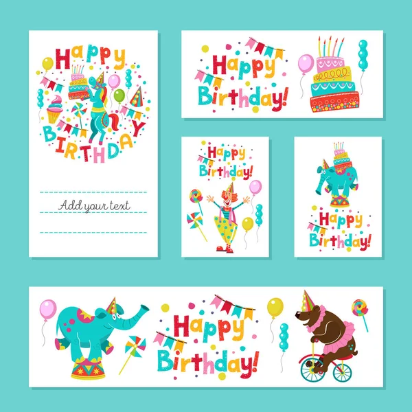 Happy birthday. The invitation to the birthday in the style of a — Stock Vector