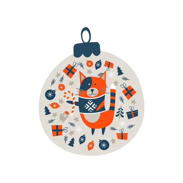 Bola de Navidad decoración de Navidad. Ilustración vectorial . — Archivo Imágenes Vectoriales