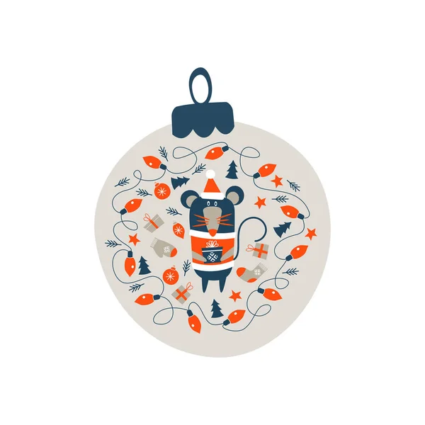 Kerstversiering Kerstbal. Vectorillustratie. — Stockvector