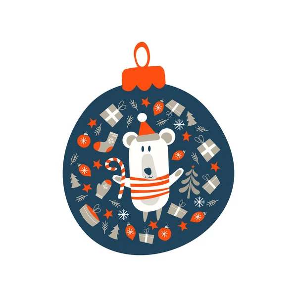 Kerstversiering Kerstbal. Vectorillustratie. — Stockvector