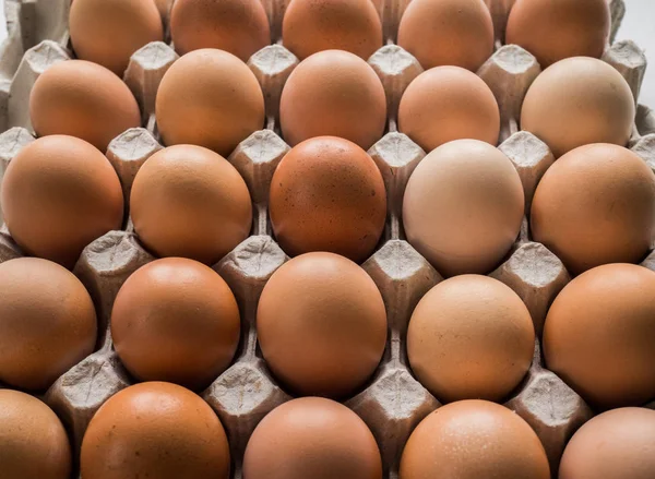 Un montón de huevos en el paquete . — Foto de Stock