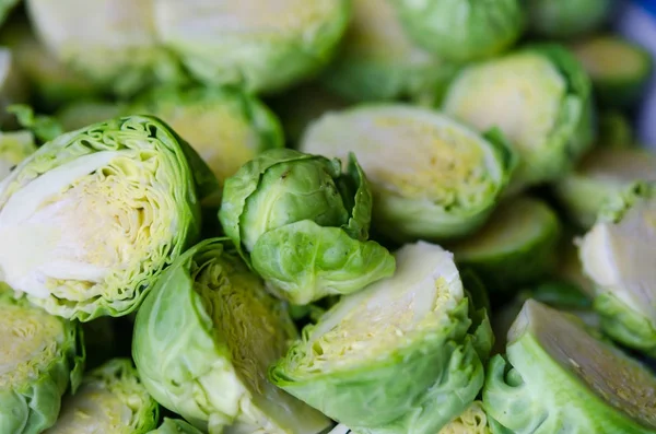 Background Texture Fresh Green Brussel Sprouts — Stock Photo, Image