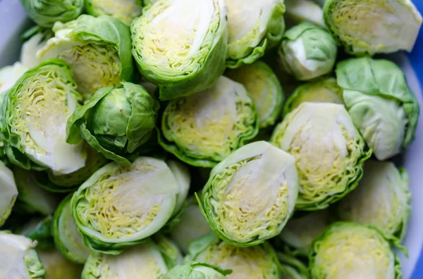 Background Texture Fresh Green Brussel Sprouts — Stock Photo, Image