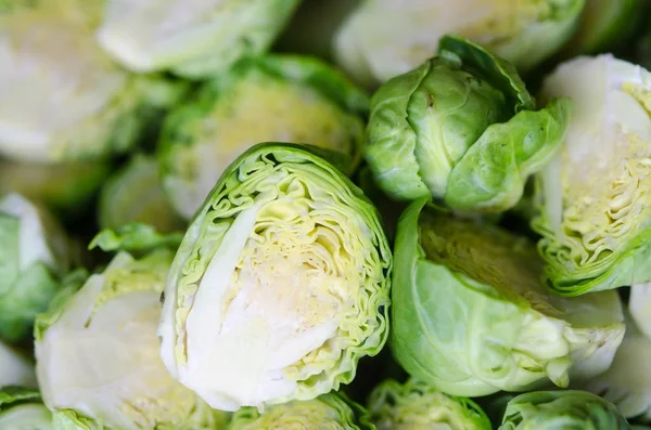 Background Texture Fresh Green Brussel Sprouts — Stock Photo, Image