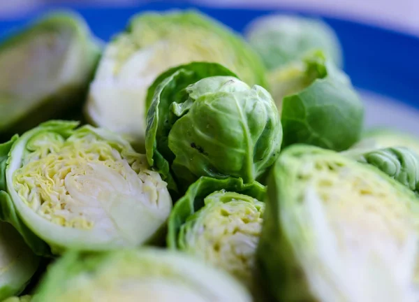 Background Texture Fresh Green Brussel Sprouts — Stock Photo, Image