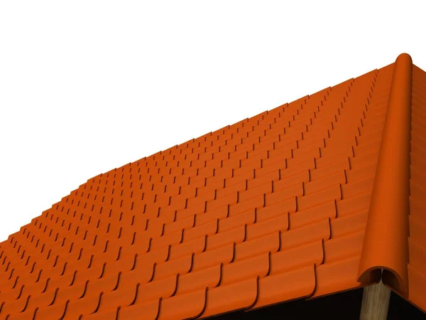 Closeup tiled roof 3d rendering — Stock Photo, Image