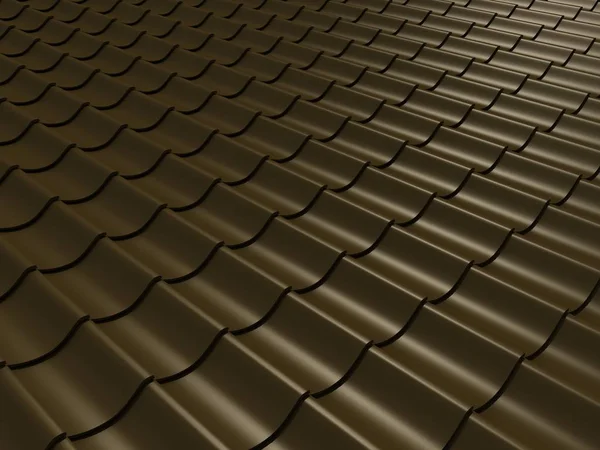 Closeup tiled roof 3d rendering — Stock Photo, Image