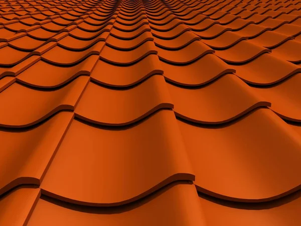 Closeup tiled roof 3d rendering — Stock Photo, Image