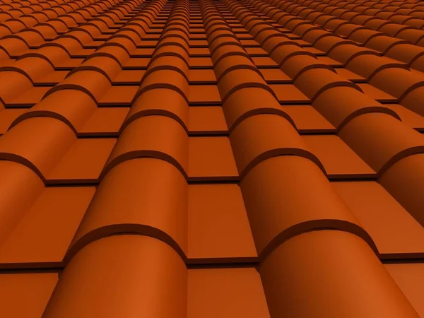 Closeup tiled roof 3d rendering — Stock Photo, Image