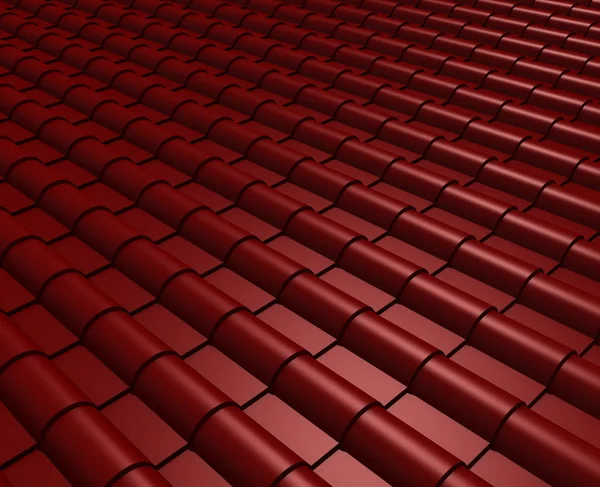 Closeup tiled roof 3d rendering — Stock Photo, Image