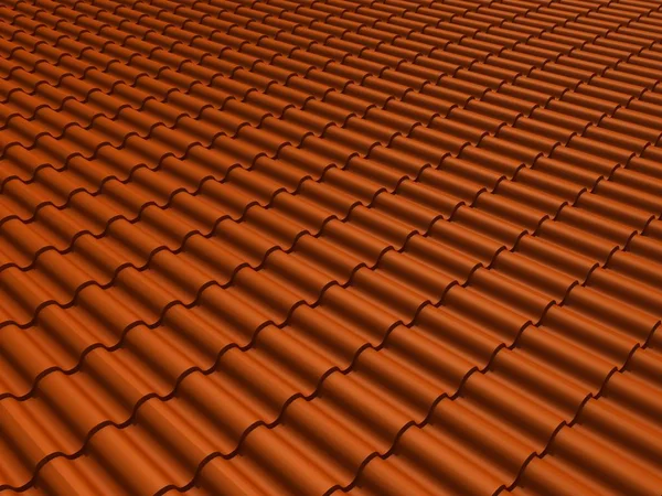 Closeup tiled roof 3d rendering — Stock Photo, Image