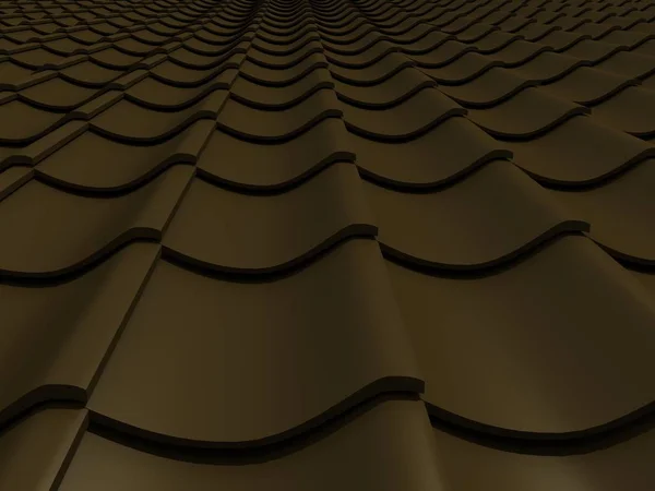 Closeup tiled roof 3d rendering — Stock Photo, Image