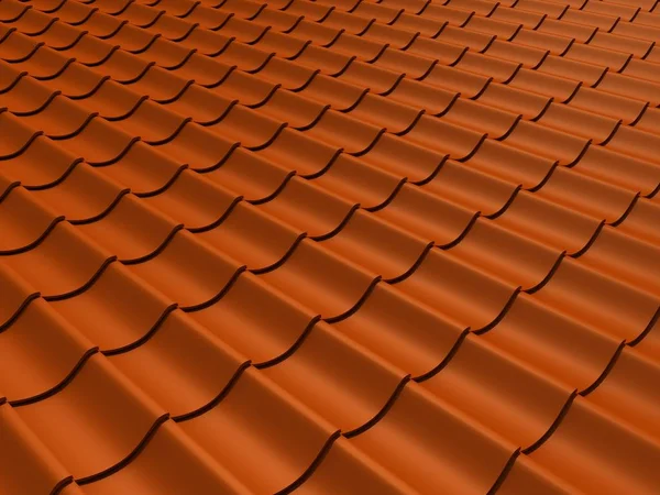 Closeup tiled roof 3d rendering — Stock Photo, Image