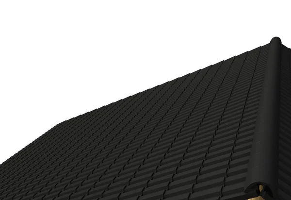 Primo piano tetto piastrellato rendering 3d — Foto Stock