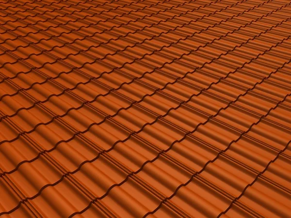 Closeup tiled roof 3d rendering — Stock Photo, Image