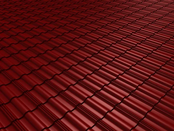 Closeup tiled roof 3d rendering — Stock Photo, Image