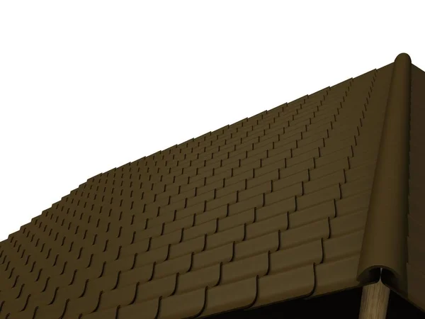 Closeup betegeld dak 3D-rendering — Stockfoto