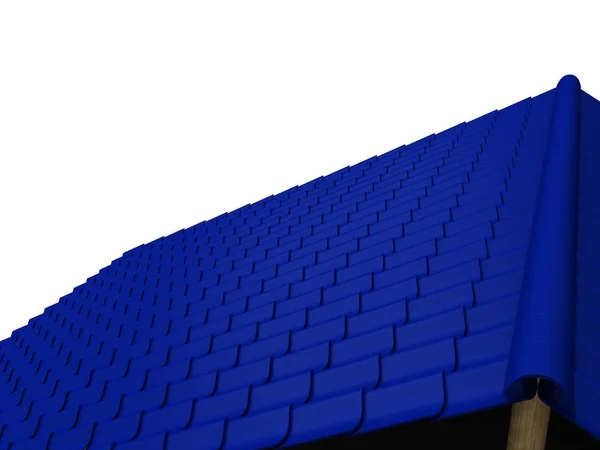 Closeup tiled roof 3d rendering — Stock Photo, Image