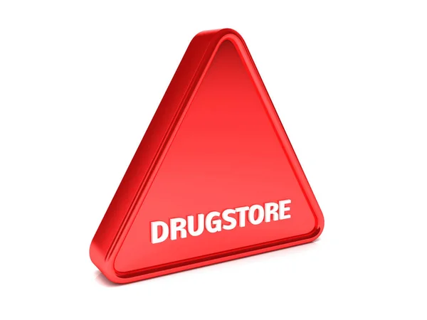 Red sign that says DRUGSTORE — Stock Photo, Image