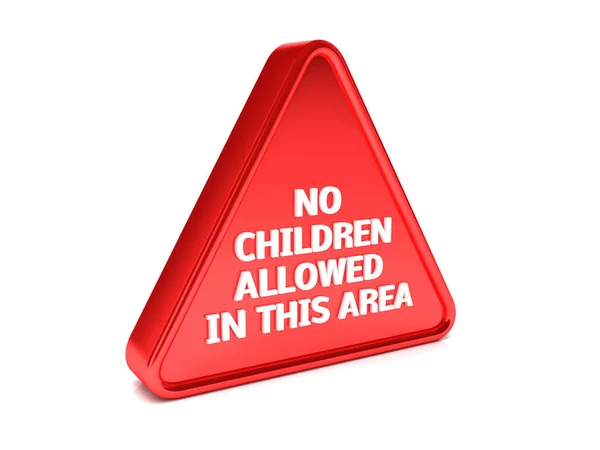 Geen kinderen toegestaan in dit gebied — Stockfoto