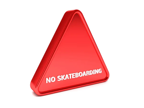 Red sign that says NO SKATEBOARDING — Stock Photo, Image