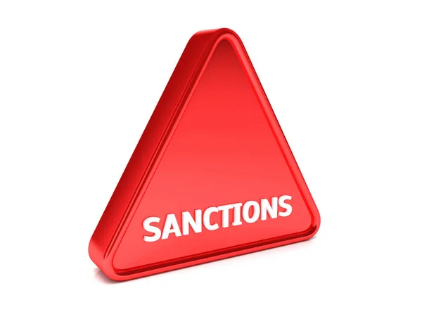 Красный знак, который говорит SANCTIONS — стоковое фото